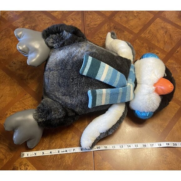 Commonwealth Gottschalks Penguin Plush Scarf Earmuffs Stuffed Animal 20" Winter - Picture 8 of 8